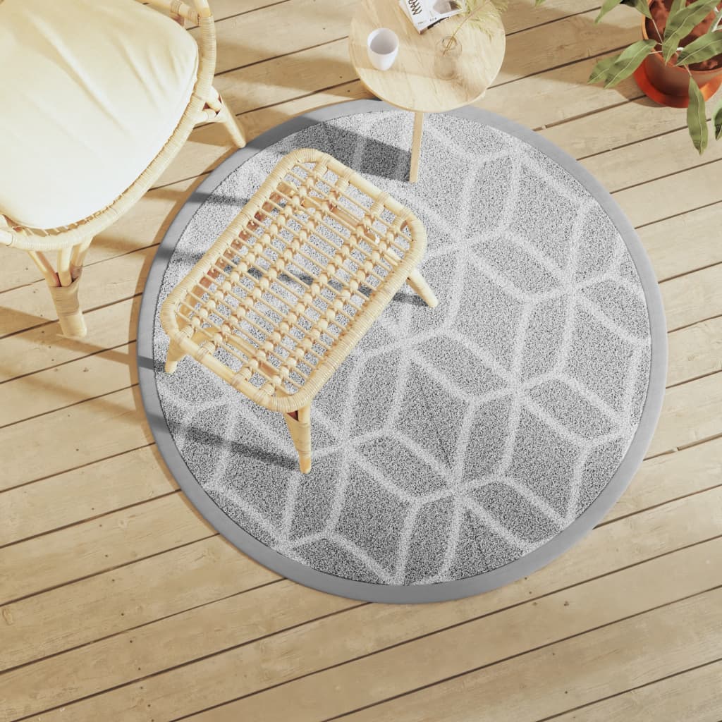 Vidaxl Extérieur Rapis Ø120 cm Gray en polypropène