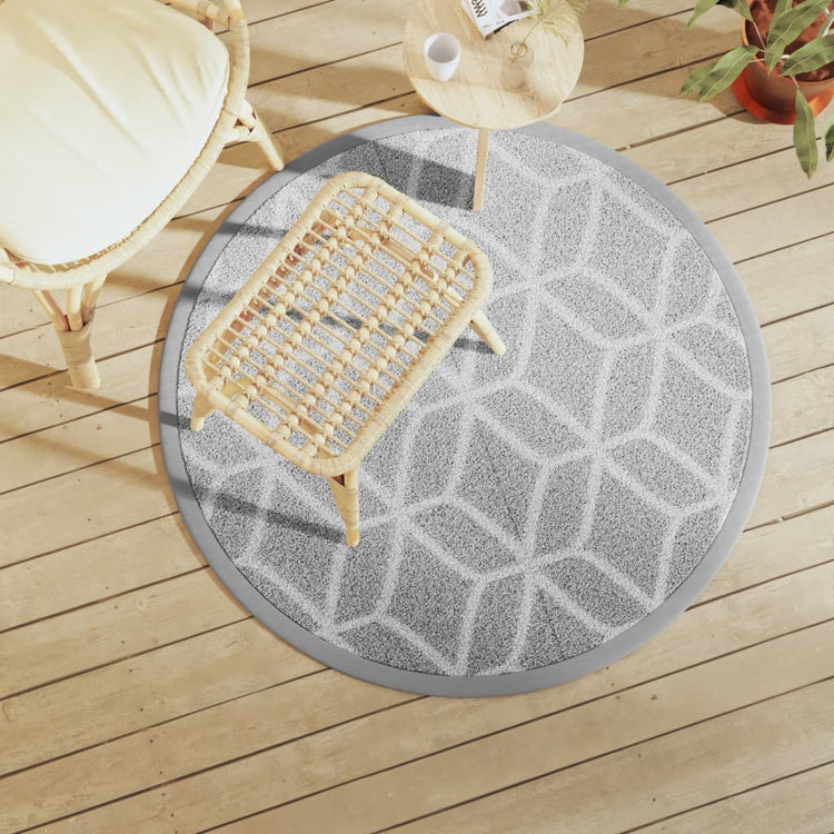 Vidaxl Extérieur Rapis Ø120 cm Gray en polypropène
