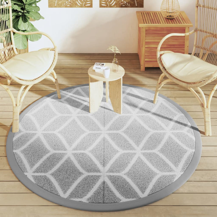 Vidaxl Extérieur tapis Ø 160 cm Gray en polypropène