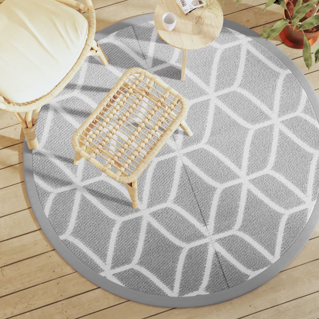 Vidaxl Extérieur tapis Ø 160 cm Gray en polypropène