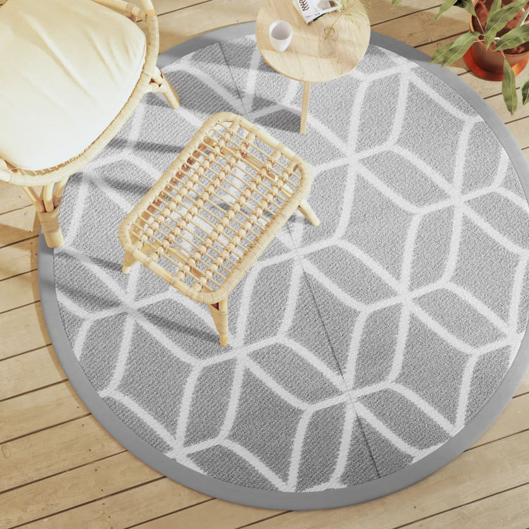 Vidaxl Extérieur tapis Ø 160 cm Gray en polypropène