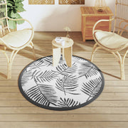 Vidaxl Extérieur tapis Ø 120 cm Polypropène blanc et noir - afbeelding 3