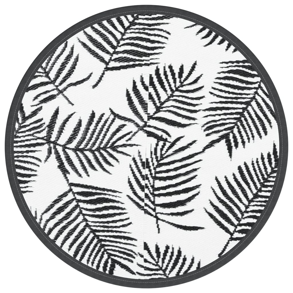 Vidaxl Extérieur Rapis Ø160 cm Polypropène blanc et noir