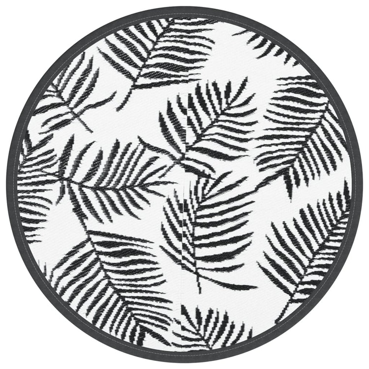 Vidaxl Extérieur Rapis Ø160 cm Polypropène blanc et noir