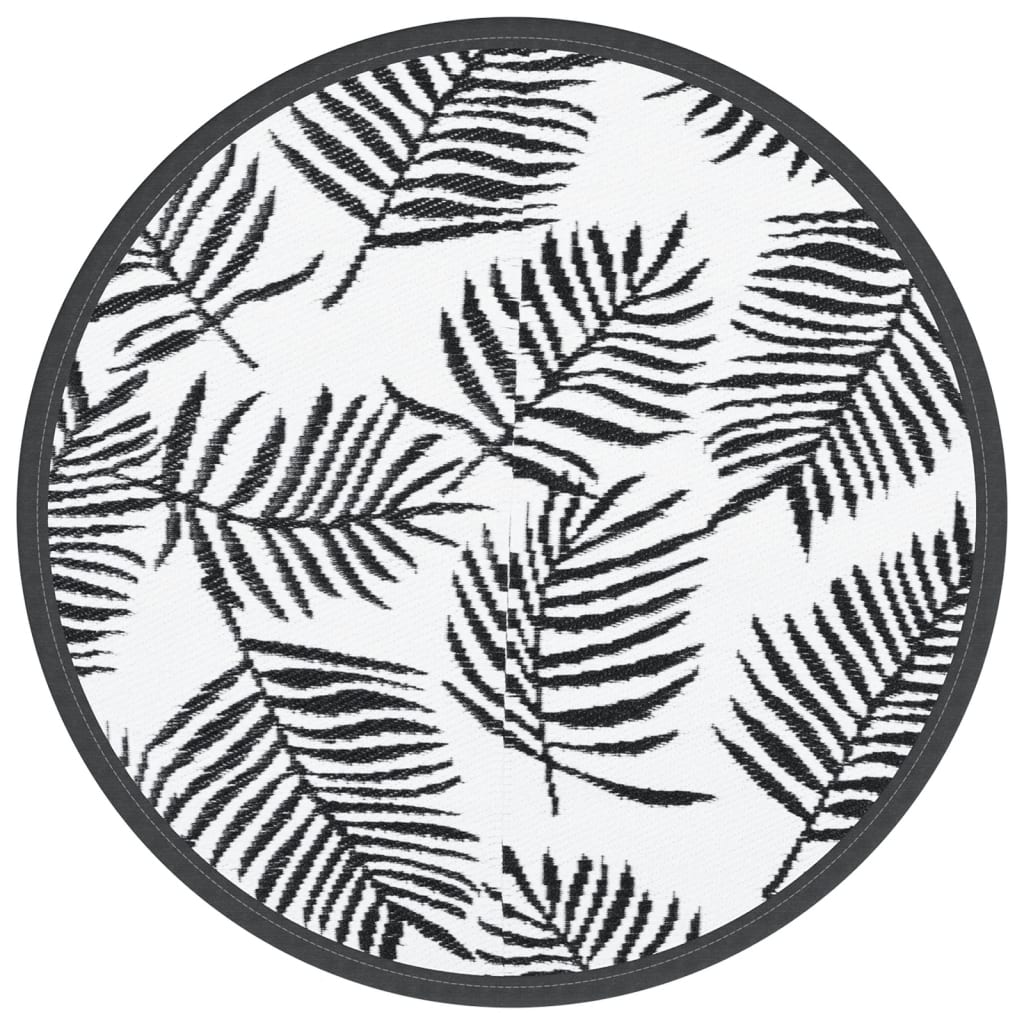 Vidaxl Extérieur Rapis Ø200 cm Polypropène blanc et noir
