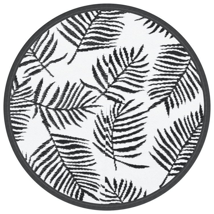 Vidaxl Extérieur Rapis Ø200 cm Polypropène blanc et noir