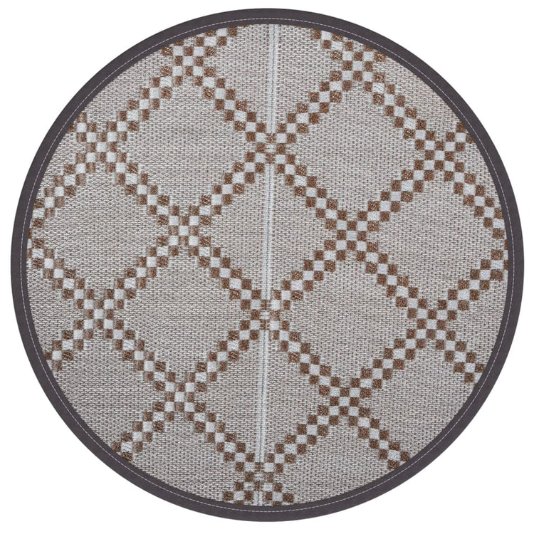 Vidaxl Extérieur tapis Ø 120 cm Brown en polypropène