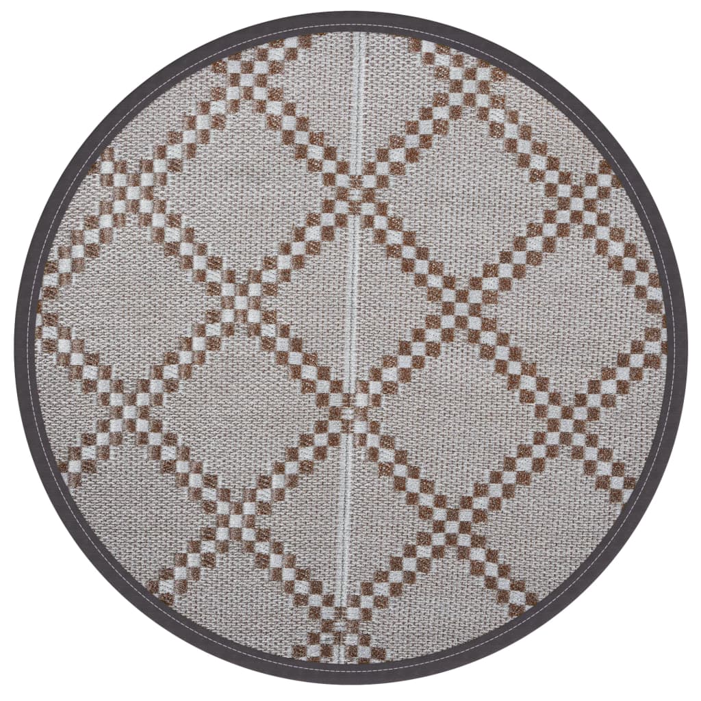Vidaxl à l'extérieur du tapis Ø160 cm en polypropène brun