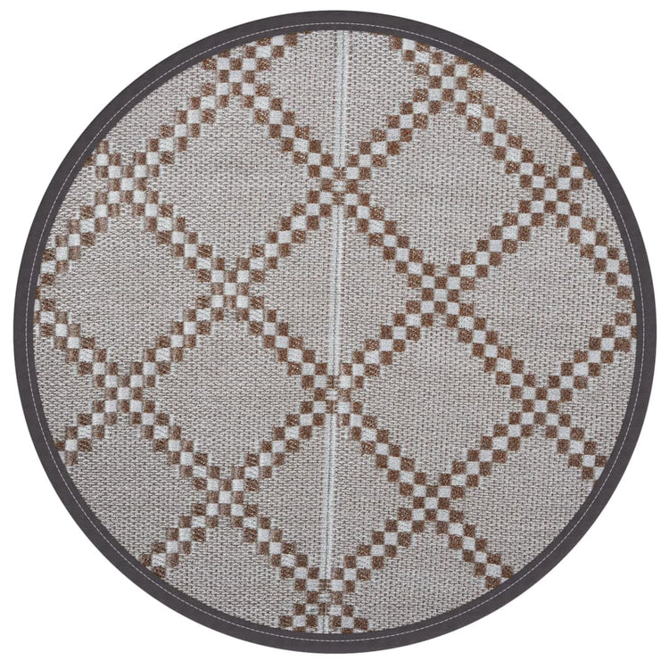 Vidaxl à l'extérieur du tapis Ø160 cm en polypropène brun