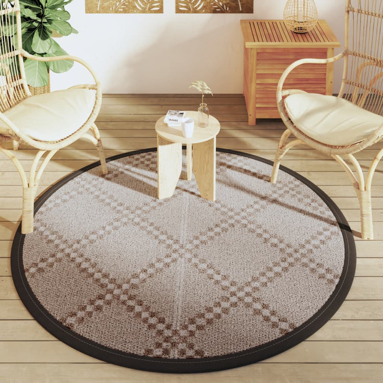 Vidaxl à l'extérieur du tapis Ø160 cm en polypropène brun