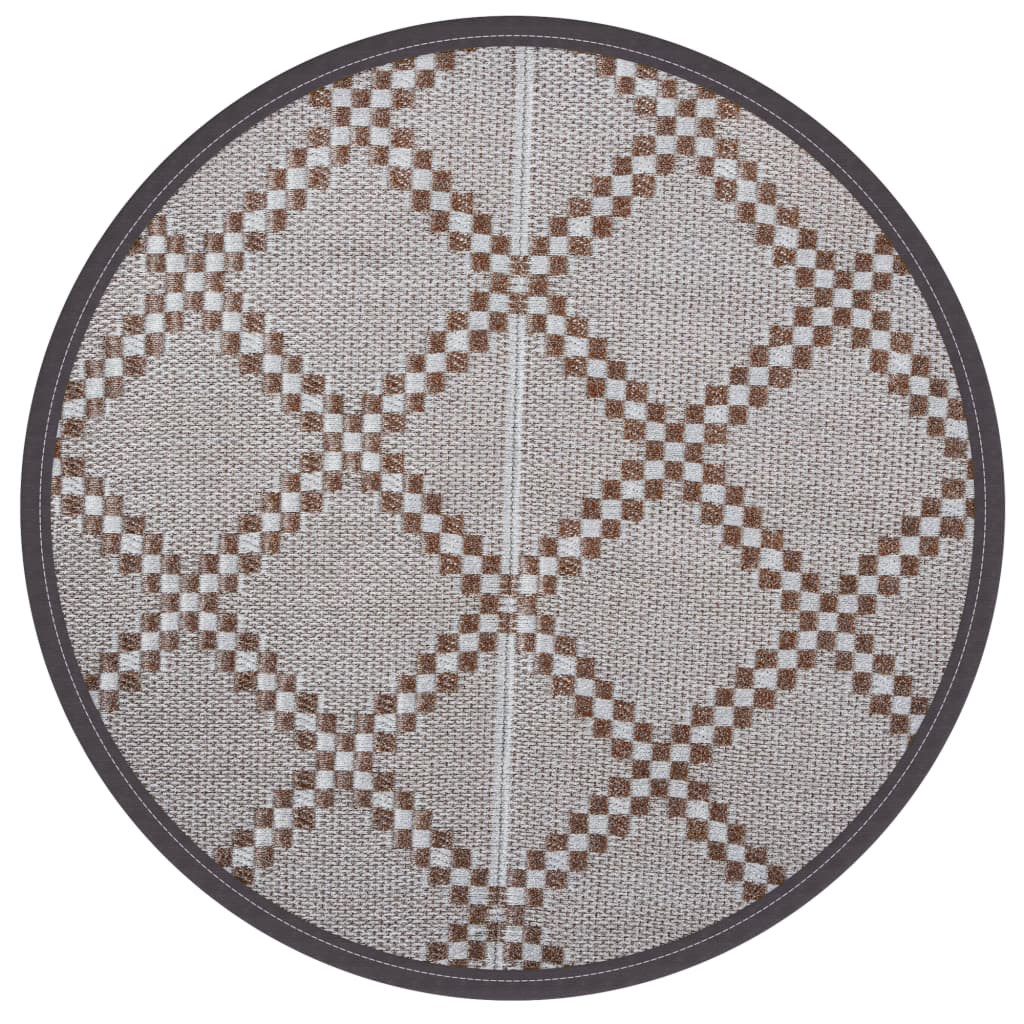 Vidaxl Extérieur tapis Ø200 cm en polypropène brun