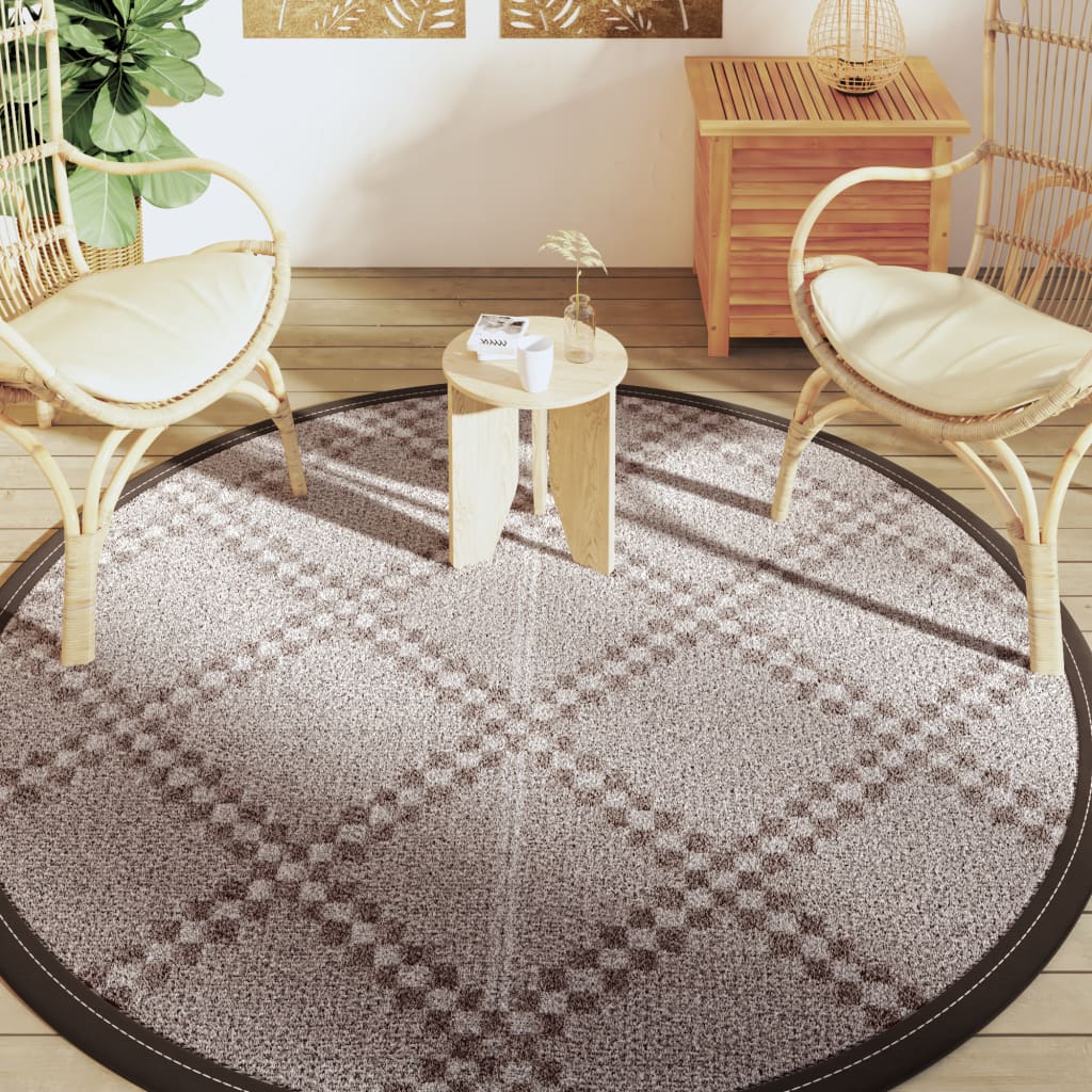 Vidaxl Extérieur tapis Ø200 cm en polypropène brun