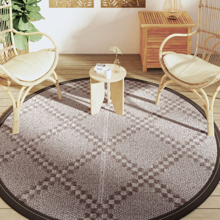 Vidaxl Extérieur tapis Ø200 cm en polypropène brun