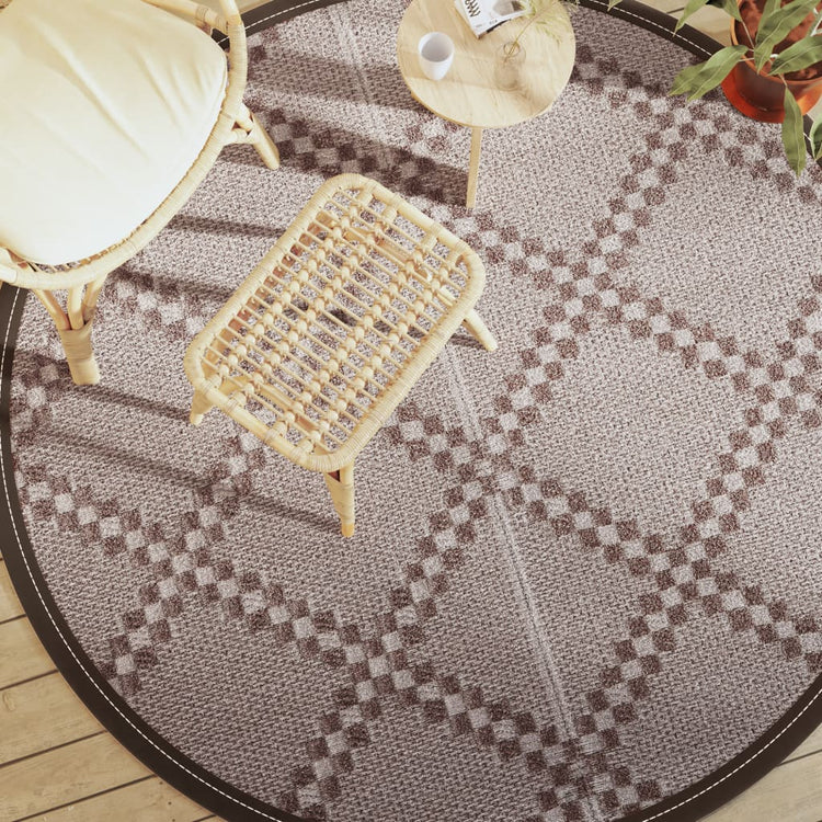 Vidaxl Extérieur tapis Ø200 cm en polypropène brun