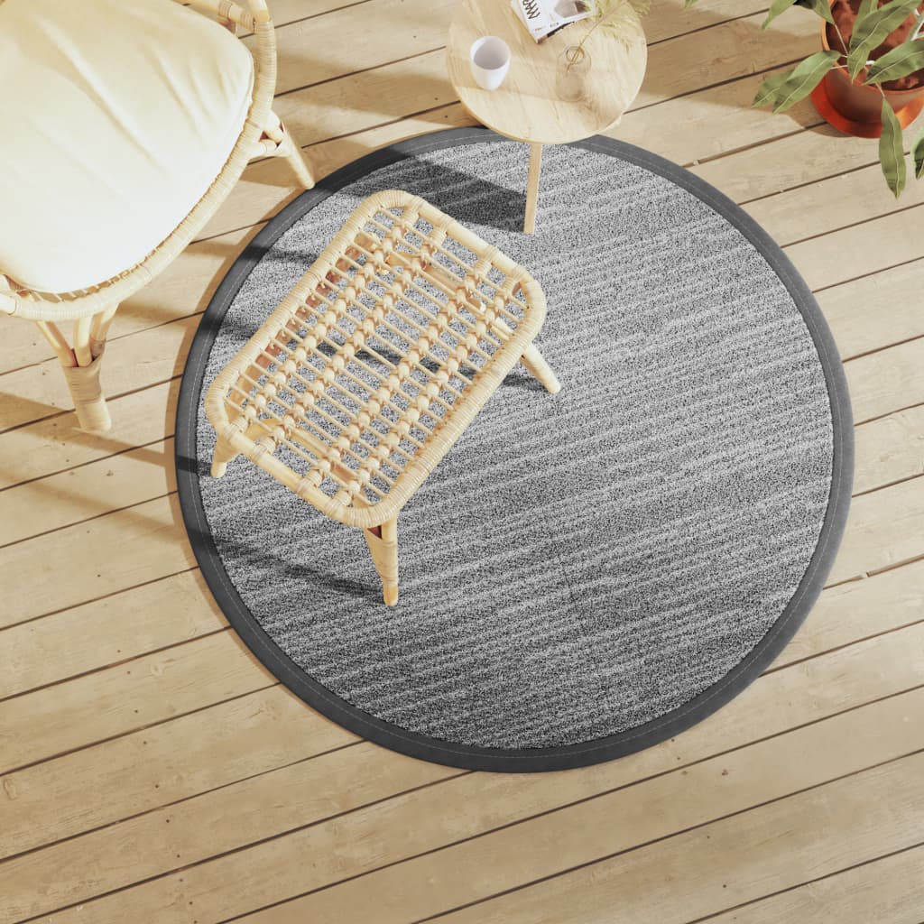 Vidaxl Extérieur Rapis Ø120 cm Gray en polypropène