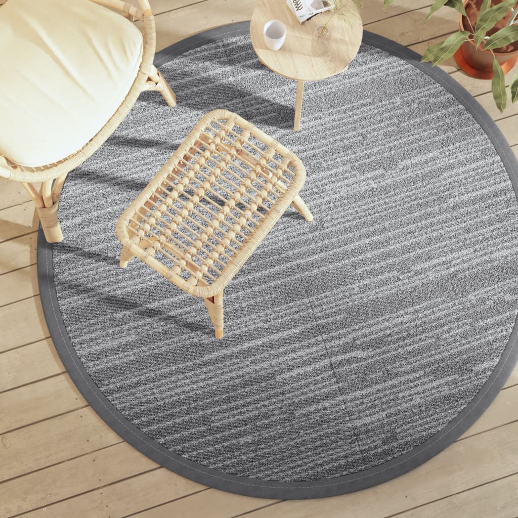 Vidaxl Extérieur tapis Ø 160 cm Gray en polypropène