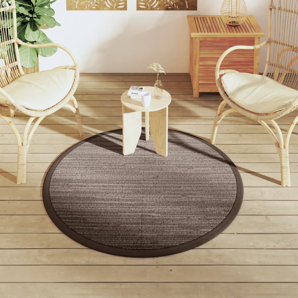 Vidaxl Extérieur tapis Ø 120 cm Brown en polypropène