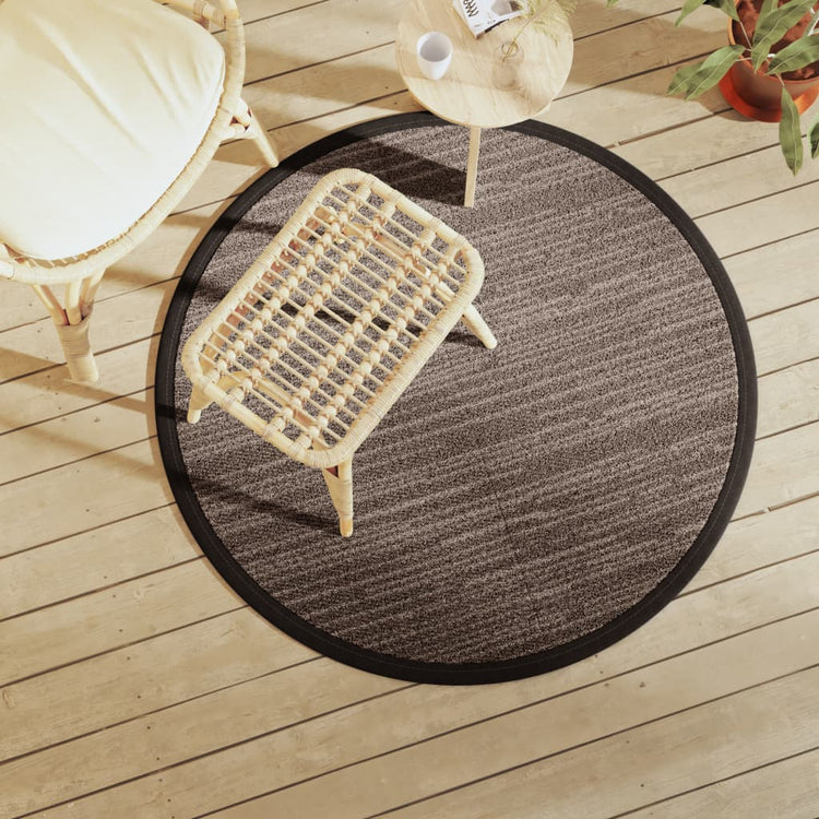 Vidaxl Extérieur tapis Ø 120 cm Brown en polypropène