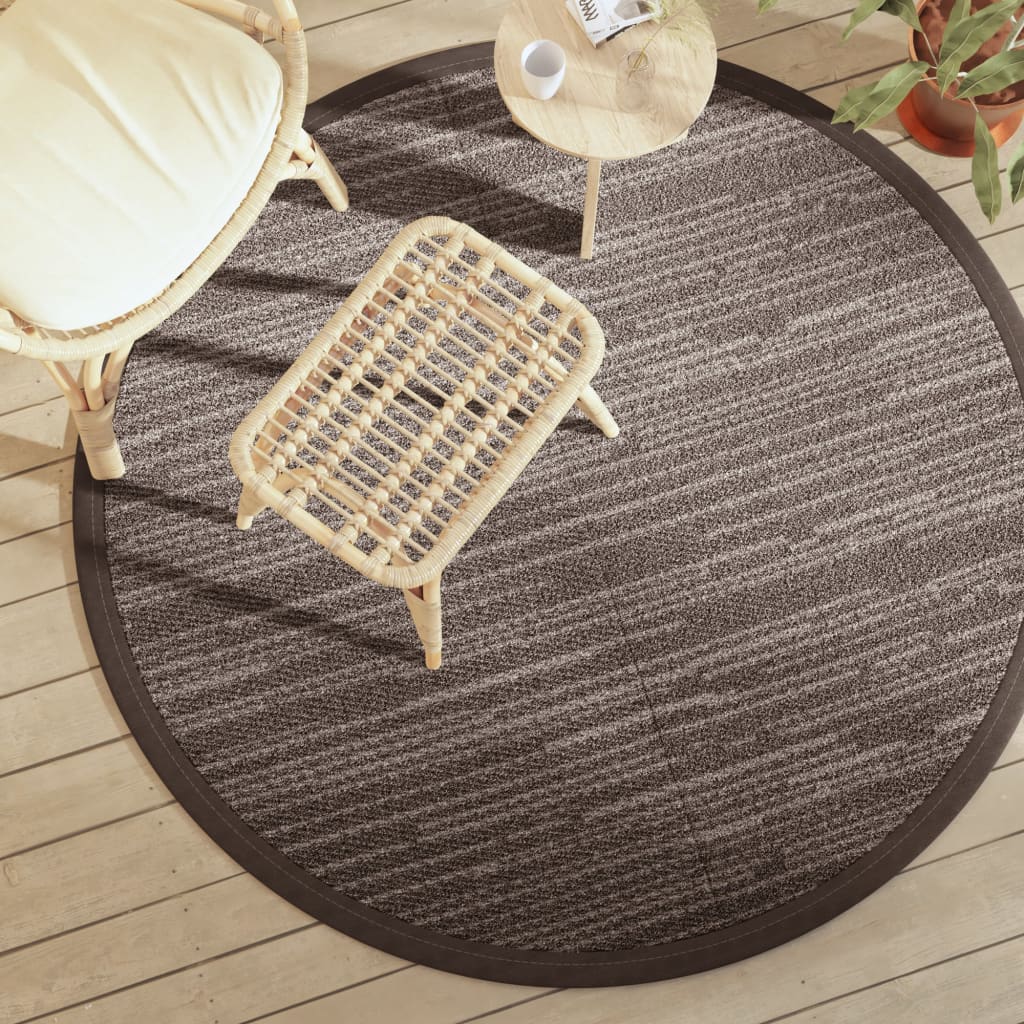 Vidaxl à l'extérieur du tapis Ø160 cm en polypropène brun