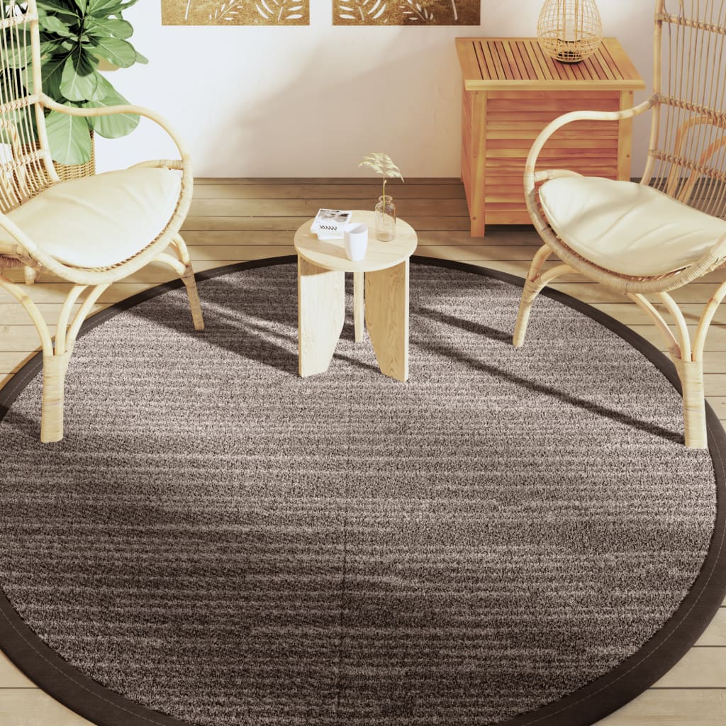 Vidaxl Extérieur tapis Ø200 cm en polypropène brun