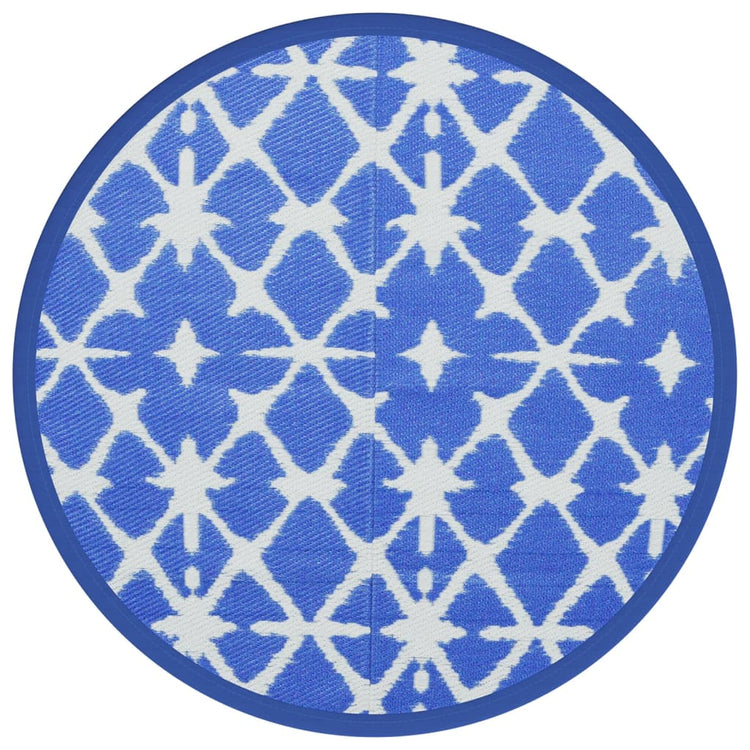 Vidaxl Extérieur Rapis Ø120 cm Polypropène bleu et blanc