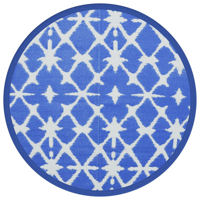 Vidaxl Extérieur tapis Ø200 cm Polypropène bleu et blanc