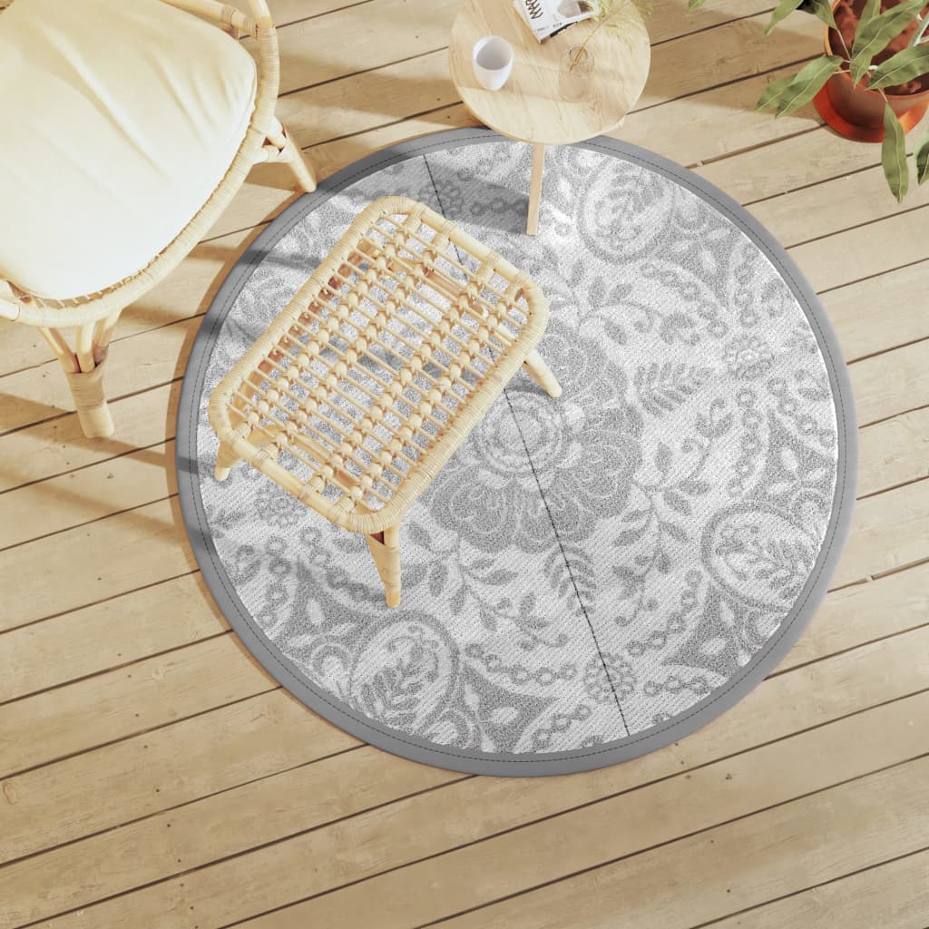 Vidaxx tapis d'extérieur arakil ø 120 cm polypropylène gris clair