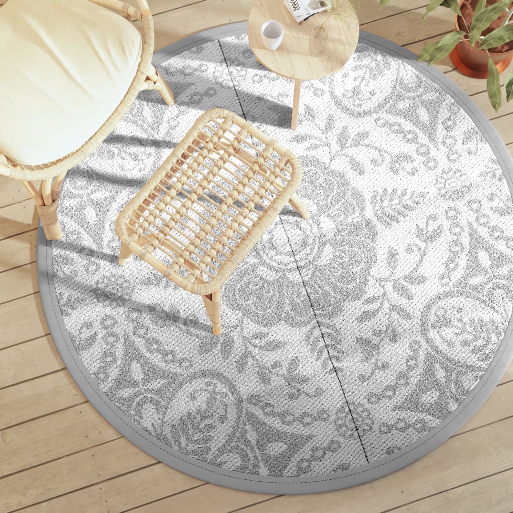 Vidaxx tapis d'extérieur arakil ø160 cm polypropylène gris clair