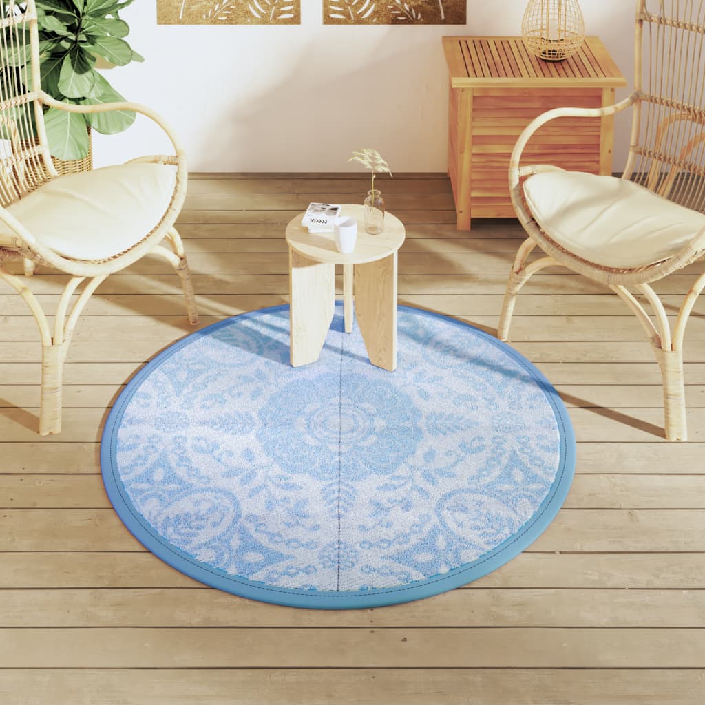 Vidaxl Tapis extérieur Ø120 cm Bébé en polypropène bleu