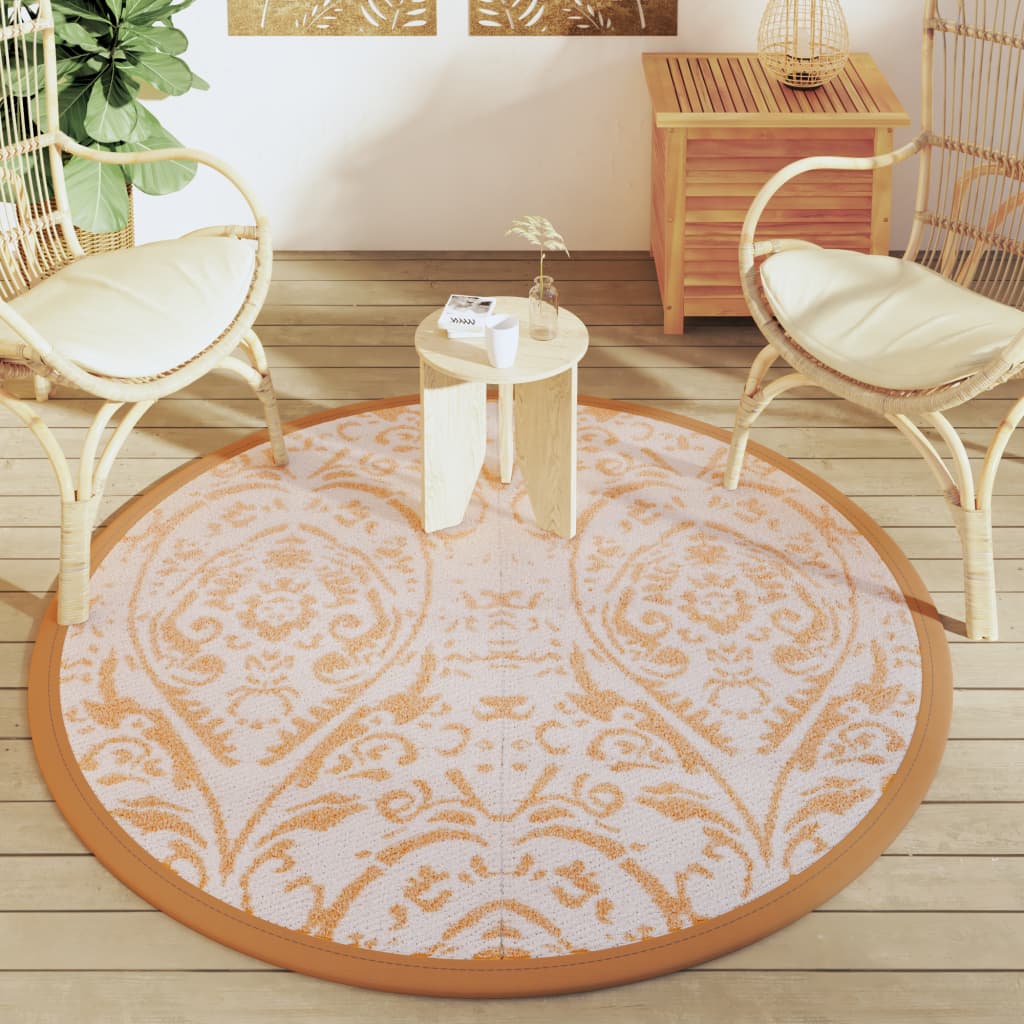 Vidaxl Rapis extérieur Ø160 cm Polypropène orange et blanc