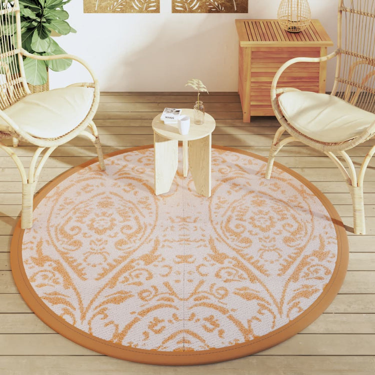 Vidaxl Rapis extérieur Ø160 cm Polypropène orange et blanc