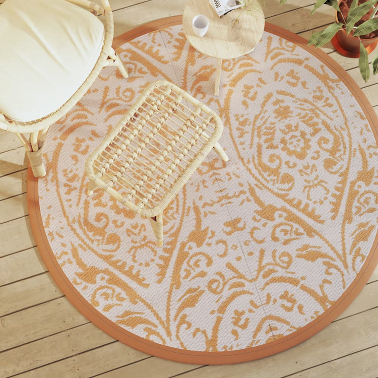 Vidaxl Rapis extérieur Ø160 cm Polypropène orange et blanc