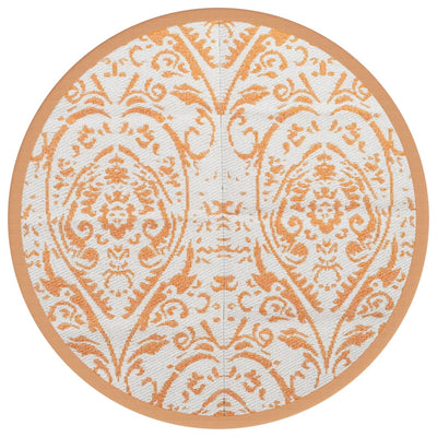 Vidaxl Tapis extérieur Ø200 cm en polypropène orange et blanc