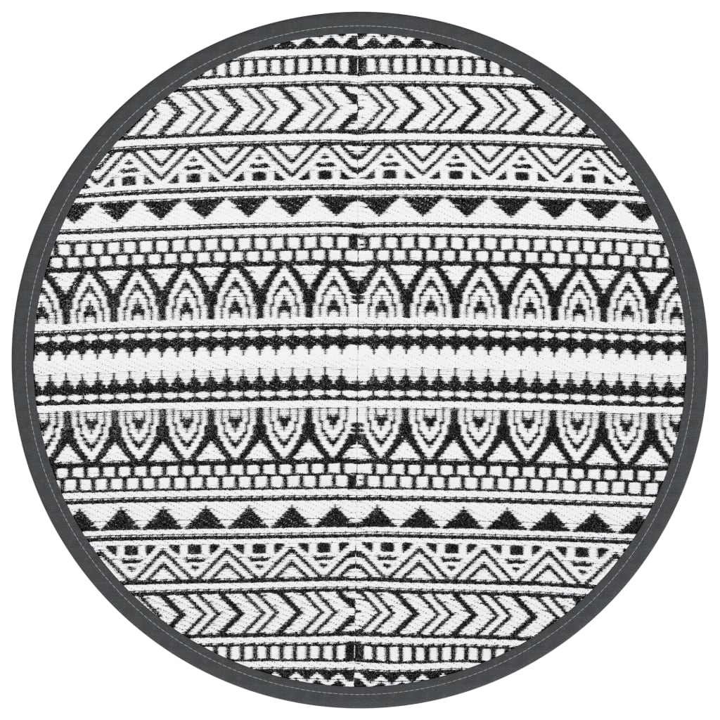 Vidaxl Extérieur tapis Ø 120 cm Polypropène noir