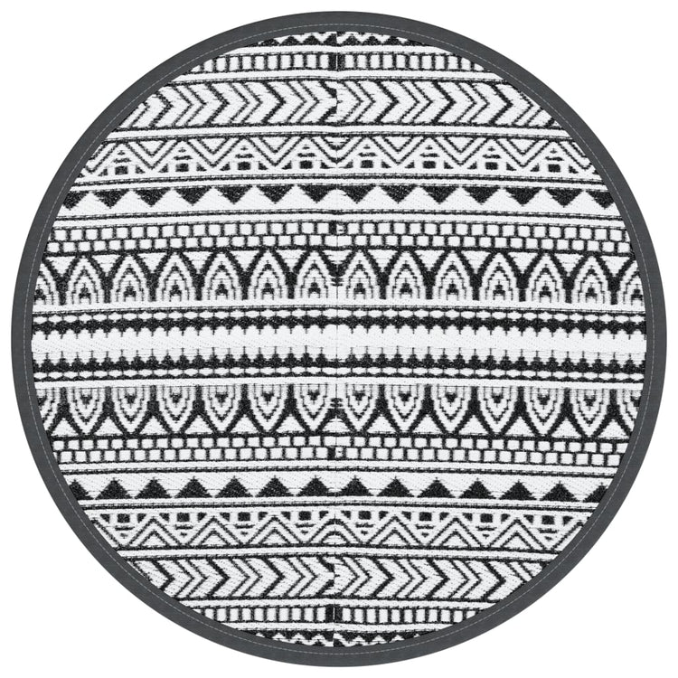 Vidaxl Extérieur tapis Ø 120 cm Polypropène noir