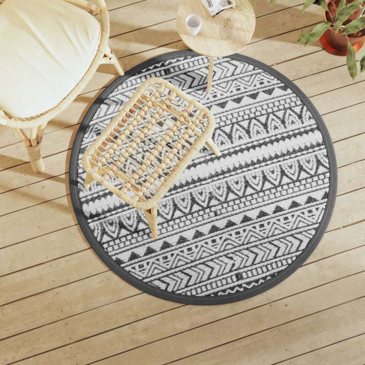 Vidaxl Extérieur tapis Ø 120 cm Polypropène noir