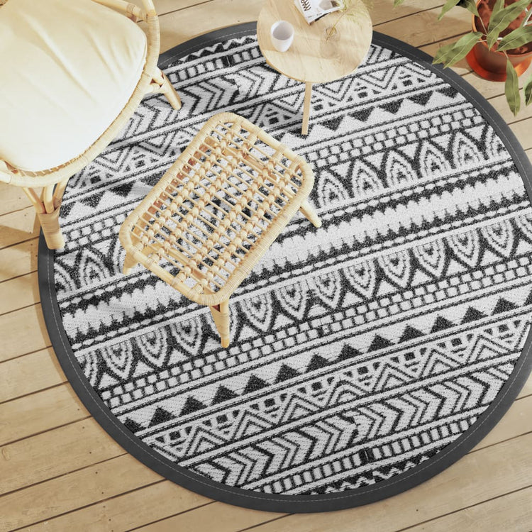 Vidaxl Extérieur Rapis Ø160 cm Polypropène noir