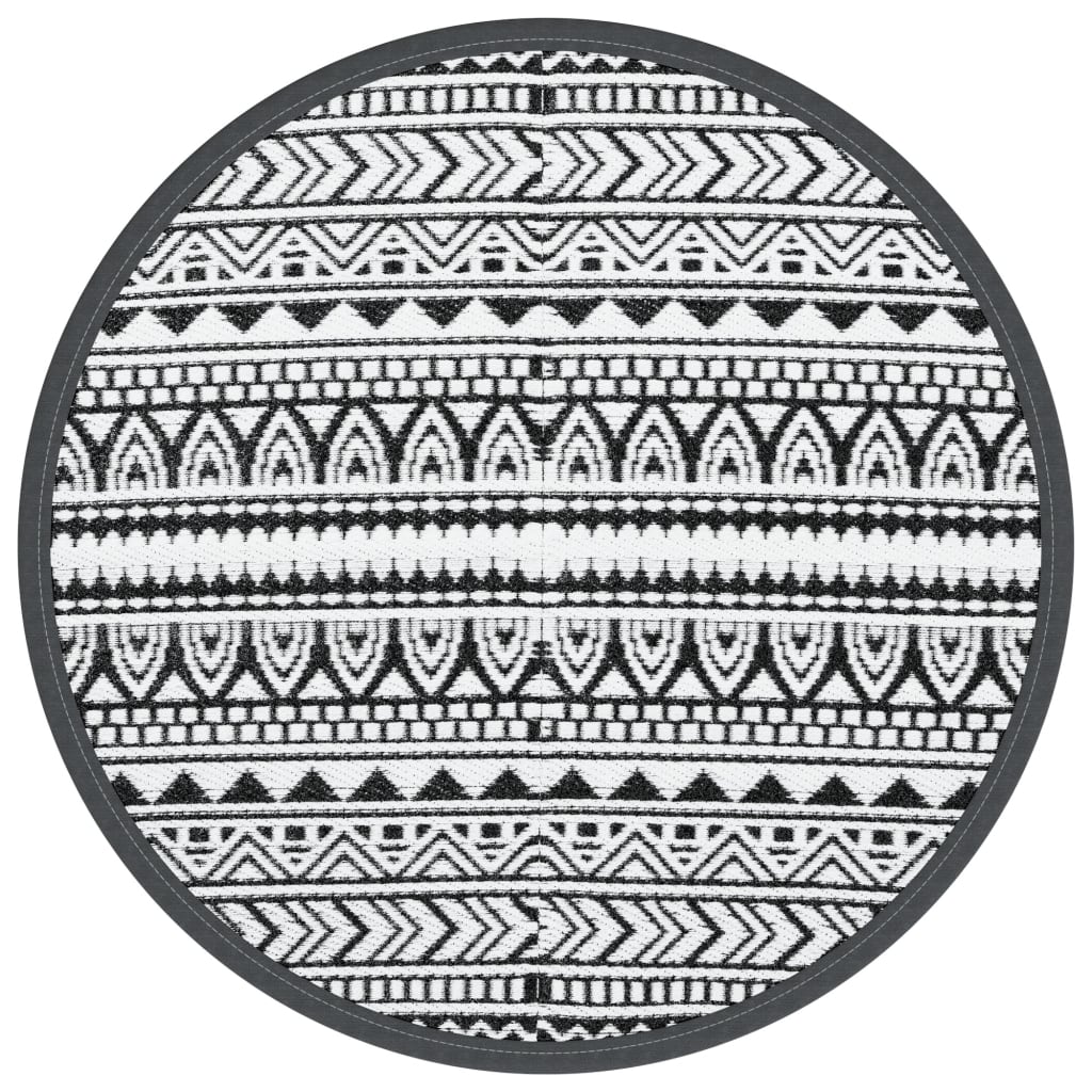 Vidaxl Tapis extérieur Ø 200 cm en polypropène noir