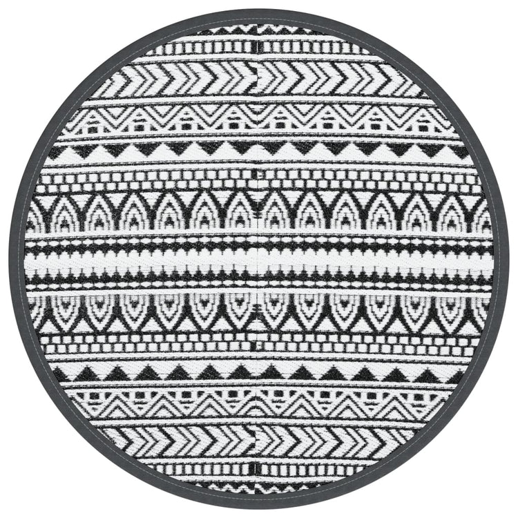 Vidaxl Tapis extérieur Ø 200 cm en polypropène noir