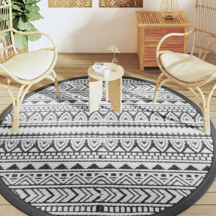 Vidaxl Tapis extérieur Ø 200 cm en polypropène noir