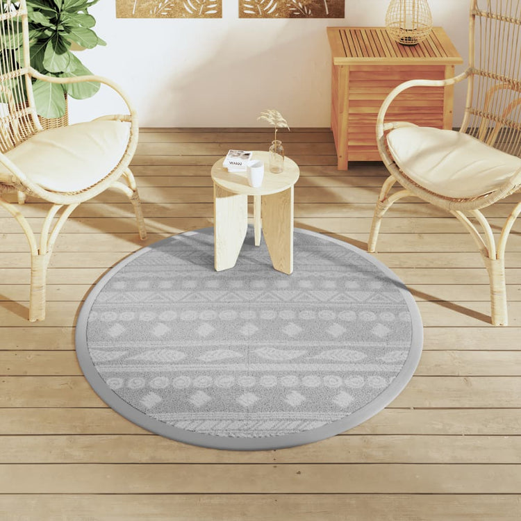 Vidaxl Extérieur Rapis Ø120 cm Gray en polypropène