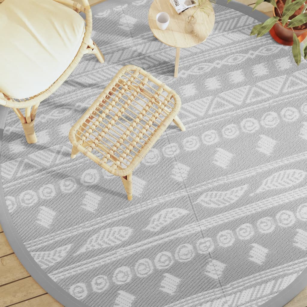 Vidaxl à l'extérieur du tapis Ø 200 cm Gray en polypropène