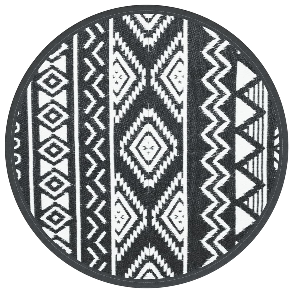 Vidaxl à l'extérieur du tapis Ø 160 cm Polypropène noir