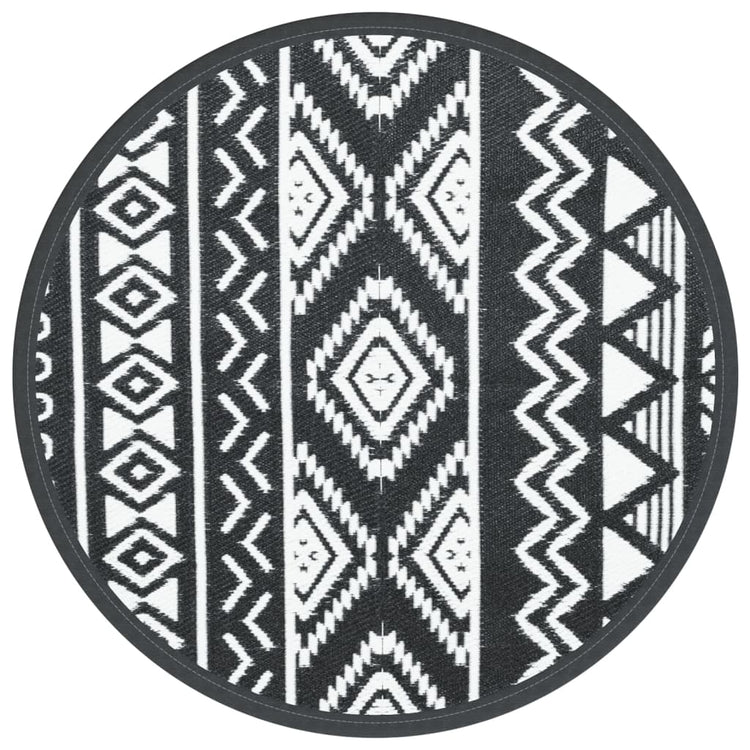 Vidaxl à l'extérieur du tapis Ø 160 cm Polypropène noir