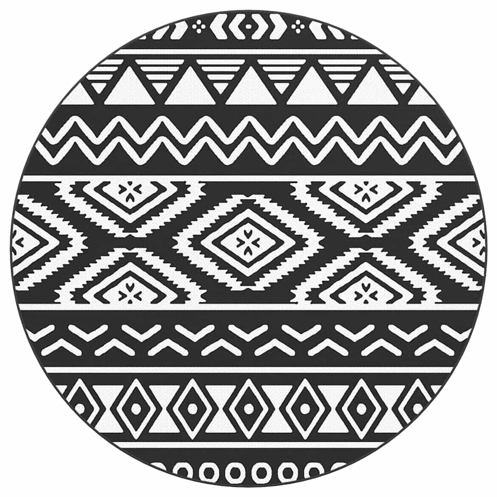 Vidaxl Tapis extérieur Ø 200 cm en polypropène noir