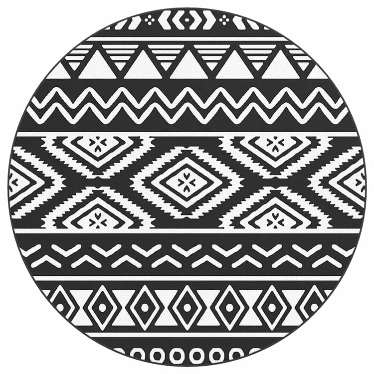 Vidaxl Tapis extérieur Ø 200 cm en polypropène noir