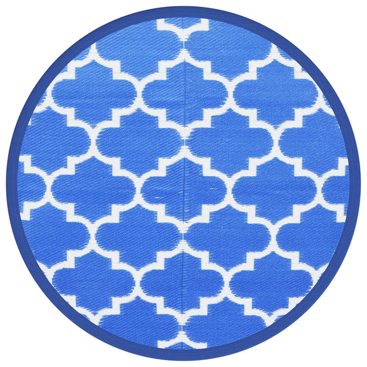 Vidaxl à l'extérieur du tapis Ø160 cm Bleu polypropène