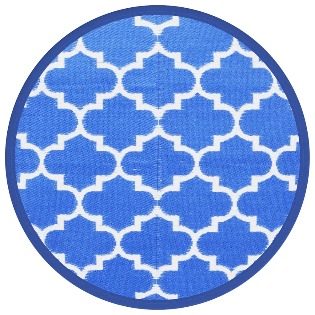 Vidaxl Tapis extérieur Ø 200 cm Bleu en polypropène