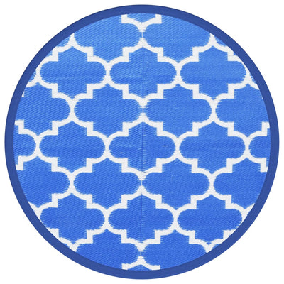 Vidaxl Tapis extérieur Ø 200 cm Bleu en polypropène