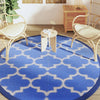 Vidaxl Tapis extérieur Ø 200 cm Bleu en polypropène